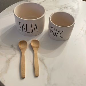 Rae Dunn SALSA & GUAC Bowl and Spoon Set